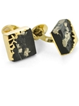 Tateossian London 18 Karat Precious Cufflinks - Slate Pyrite & Yellow Gold CUF0476 - 18k Carat Gold Cufflinks | Sam's Tailoring Fine Men's Clothing