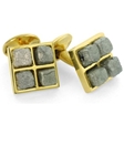 Tateossian London 18 Karat Precious Cufflinks - Silver Grey Diamond & Yellow Gold CUF1408 - 18k Carat Gold Cufflinks | Sam's Tailoring Fine Men's Clothing