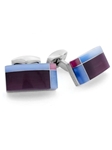 Tateossian London RT Tablet Tartan - Purple CL2700 - Cufflinks | Sam's Tailoring Fine Men's Clothing