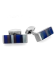 Tateossian London RT Tablet Striped - Shades of Blue CL2691 - Cufflinks | Sam's Tailoring Fine Men's Clothing