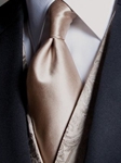 Robert Talbott Ties: Beige Solid Satin Tie 02209G0-14 | SamsTailoring | Fine Men's Clothing