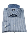 Robert Talbott Blue And Light Blue Vertical Stripe Estate Dress Shirt F1791B3U - Spring 2015 Collection Dress Shirts | Sam's Tailoring Fine Men's Clothing