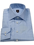 Robert Talbott Air Superiority Blue with White Window Pane Plaid Estate Dress Shirt F9638B3U - Spring 2015 Collection Dress Shirts | Sam's Tailoring Fine Men's Clothing