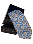 Robert Talbott Blue With Brown/Black And Yellow/Floral Print Best of Class Tie 56620E0-01 - Spring 2013 | Sam's Tailoring Fine Men's Clothing