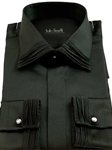 Italo Ferretti Black Medium Spread Collar Shirt Camicia3 - Shirts | Sam's Tailoring Fine Men's Clothing