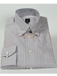 Robert Talbott White High Medium Spread Under Button Collar Check Estate Shirt F9740T7U - Dress Shirts | Sam's Tailoring Fine Men's Clothing