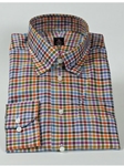 Robert Talbott Multi-Color Check High Medium Spread Under Button Collar Estate Shirt F9753T7U - Dress Shirts | Sam's Tailoring Fine Men's Clothing