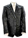 Sam's Tailoring Fine Men's Clothing: Black 2-Button Pleated Silk Jacket - SKU ITALOFERRETTI-JACKET-GIACCA3 - Jackets | Italo Ferretti