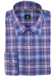Robert Talbott Blue Medium Spread Collar Check Sport Shirt LUM14001-01 - Spring 2015 Collection Sport Shirts | Sam's Tailoring Fine Men's Clothing