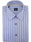 Robert Talbott Sky Blue Medium Spread Collar Vertical Stripes Sport Shirt LUM14036-01 - Spring 2015 Collection Sport Shirts | Sam's Tailoring Fine Men's Clothing