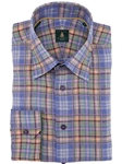 Robert Talbott Blue Medium Spread Collar Check Trim Fit Sport Shirt TUM14103-01 - Spring 2015 Collection Sport Shirts | Sam's Tailoring Fine Men's Clothing