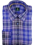 Robert Talbott Purple Medium Spread Collar Windowpane Check Trim Fit Sport Shirt TUM14008-01 - Spring 2015 Collection Sport Shirts | Sam's Tailoring Fine Men's Clothing