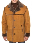 Aston Leather Suede Gold Denver Shearling Coat M5410 - Shearling Jackets and Coats | Sam's Tailoring Fine Men's Clothing