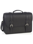Aston Leather Black Double Compartment Briefcase 212-BC - Spring 2016 Collection Business and Travel Essentials | Sam's Tailoring Fine Men's Clothing
