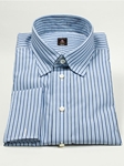Robert Talbott Blue Stripes Medium Spread Collar Estate Dress Shirt SAMSUITGALLERY-25 - Fall 2014 Collection Dress Shirts | Sam's Tailoring Fine Men's Clothing