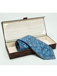 Robert Talbott Sky Blue with Artistic Floral Design Seven Fold Tie SAM-15 - Fall 2014 Collection Ties and Neckwear | Sam's Tailoring Fine Men's Clothing
