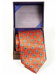 Robert Talbott Orange Red with Lutos Floral Design Estate Tie SAM-5475 - Spring 2015 Collection Estate Ties | Sam's Tailoring Fine Men's Clothing