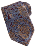 Robert Talbott Maroon with Gold and Sky Blue Woven Paisley Design Estate Tie SAMSTAILORING-NM1002 - Spring 2015 Collection Estate Ties | Sam's Tailoring Fine Men's Clothing