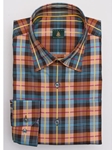 Robert Talbott Ember Anderson Windowpane Check Wide Spread Collar Classic Fit Sport Shirt LUM4400C-02 - Sport Shirts | Sam's Tailoring Fine Men's Clothing
