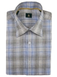 Robert Talbott Taupe Grey Medium Spread Collar Windowpane Plaid Check RT Sport Shirt LUM14002-01 - Spring 2015 Collection Sport Shirts | Sam's Tailoring Fine Men's Clothing