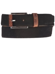 Black Suede Belt with Leather Contrast BL118-01 - Robert Talbott Belts and Straps | Sam's Tailoring Fine Men's Clothing