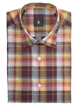 Antelope Plaid Check Design Medium Spread Collar Anderson Sport Shirt LUM15S05-03 - Robert Talbott Sport Shirts | Sam's Tailoring Fine Men's Clothing