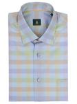 Celeste with Check Design Medium Spread Collar Anderson Sport Shirt LUM15S14-03 - Robert Talbott Sport Shirts | Sam's Tailoring Fine Men's Clothing