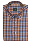 Robert Talbott Melon with Check Design Medium Spread Collar Cotton Classic Fit Anderson Sport Shirt LUM15S25-04 - Spring 2015 Collection Sport Shirts | Sam's Tailoring Fine Men's Clothing