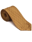 Robert Talbott Gold with Geometric Weave Design Pebble Beach Silk Seven Fold Tie 51899M0-01 - Seven Fold Ties | Sam's Tailoring Fine Men's Clothing