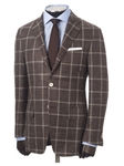 Hickey Freeman Brown Windowpane Summer Sport Coat 51505156D024 - Spring 2015 Collection Sport Coats and Blazers | Sam's Tailoring Fine Men's Clothing