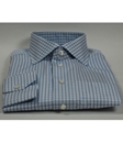 Robert Talbott Blue with Check Design Medium Spread Collar Estate Dress Shirt SAMSTAILORINGIMG-0074 - Spring 2015 Collection Dress Shirts | Sam's Tailoring Fine Men's Clothing