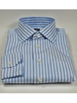 Robert Talbott White Sky Blue Stripes Medium Spread Collar Estate Dress Shirt SAMSTAILORINGIMG-0076 - Spring 2015 Collection Dress Shirts | Sam's Tailoring Fine Men's Clothing