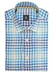 Robert Talbott Teal Plaid Check Design Wide Spread Collar Classic Fit Anderson Sport Shirt LUM15S27-02 - Spring 2015 Collection Sport Shirts | Sam's Tailoring Fine Men's Clothing