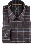 Robert Talbott Chocolate Brown with Check Design Medium Spread Collar Cotton Classic Fit RT Sport Shirt LUM33036-01 - Spring 2015 Collection Sport Shirts | Sam's Tailoring Fine Men's Clothing