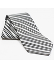 Jhane Barnes Silver White Stripes Silk Tie JLPJBT0003 - Ties or Neckwear | Sam's Tailoring Fine Men's Clothing