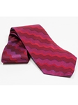 Jhane Barnes Red with Wavy Stripes Design Silk Tie JLPJBT0018 - Ties or Neckwear | Sam's Tailoring Fine Men's Clothing