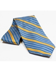 Jhane Barnes Blue with Yellow Stripes Design Silk Tie JLPJBT0022 - Ties or Neckwear | Sam's Tailoring Fine Men's Clothing