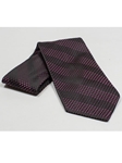 Jhane Barnes Black and Dark Pink Check Silk Tie JLPJBT0064 - Ties or Neckwear | Sam's Tailoring Fine Men's Clothing