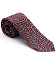 Robert Talbott Orange with Medallion Yarn-Dyed Overprint Seven Fold Tie 51153M0-04 - Spring 2016 Collection Seven Fold Ties | Sam's Tailoring Fine Men's Clothing