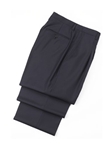 Wool Plated Navy Traveler Trousers | Hickey FreeMan Trousers Collection | Sams Tailoring