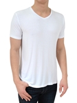 White Modal Made V-Neck T-Shirt  | Stone Rose Men's Collection  2016 | Sams Tailoring