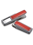 Orange & Maroon Inlay Money Clip  | M-Clip New Money Clip | Sams Tailoring