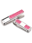 Pink American Alligatoe 2 Pocket Money Clip  | M-Clip New Money Clip | Sams Tailoring