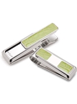 Lime Green American Alligator 2 Pocket Money Clip  | M-Clip New Money Clip | Sams Tailoring