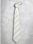 Grey & White Classic Stripes Refined Silk Tie | Italo Ferretti Super Class Collection | Sam's Tailoring