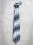 Blue & White Classic Stripes Refined Silk Tie | Italo Ferretti Super Class Collection | Sam's Tailoring
