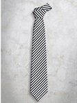 Black & White Classic Stripes Refined Silk Tie | Italo Ferretti Super Class Collection | Sam's Tailoring