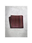 Black & Red Stripe Design Silk Satin Men's Handkerchief  | Italo Ferretti Super Class Collection | Sam's Tailoring