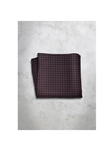 Bordeaux & Black Pattren Design Silk Satin Men's Handkerchief  | Italo Ferretti Super Class Collection | Sam's Tailoring