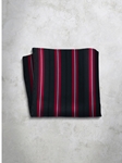 Black & Red Stripes Silk Men's Handkerchief | Italo Ferretti Super Class Collection | Sam's Tailoring